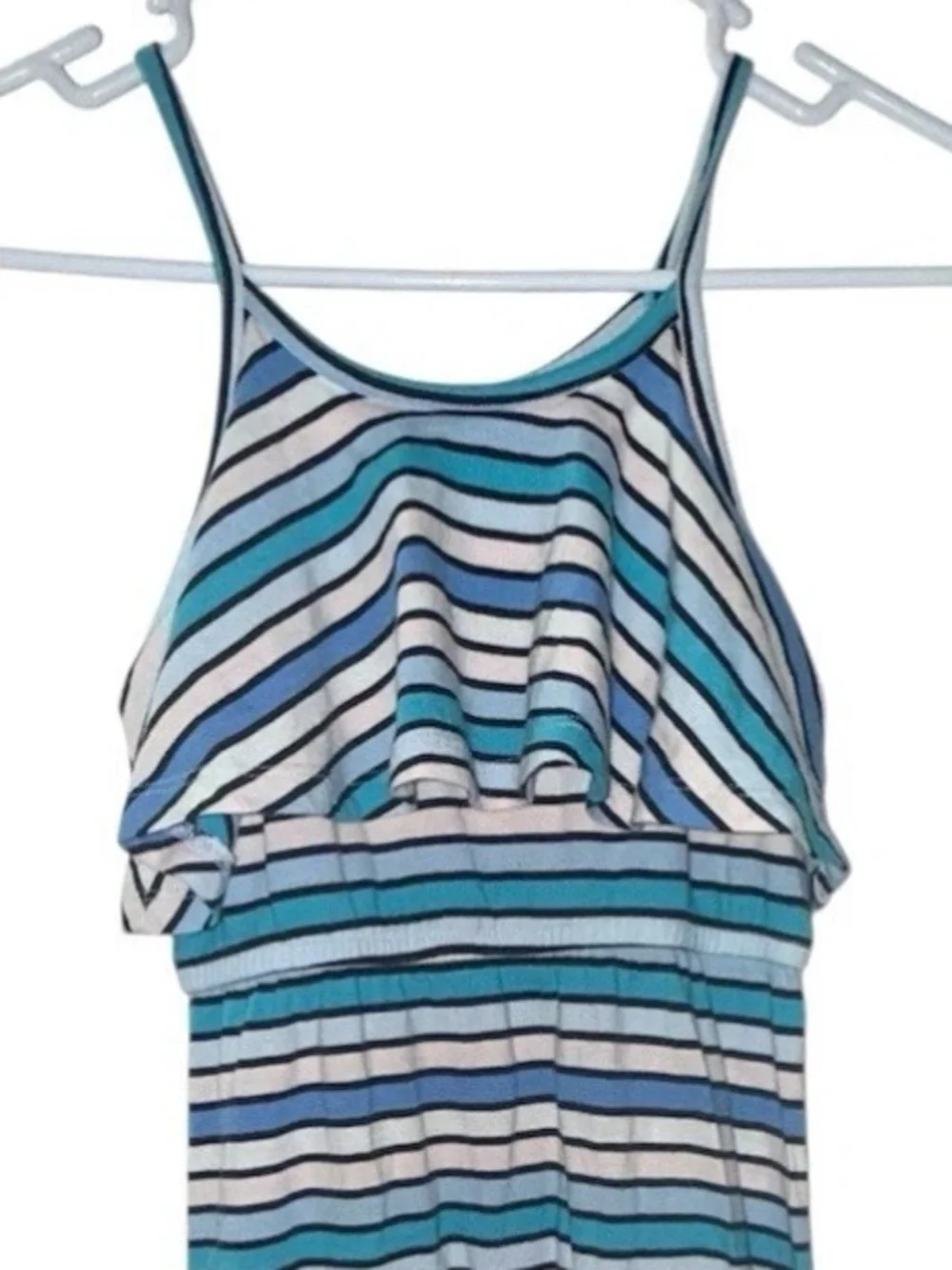 Old Navy Girls Sundress Size Medium 8 Stripes Summer Sundress Blue White